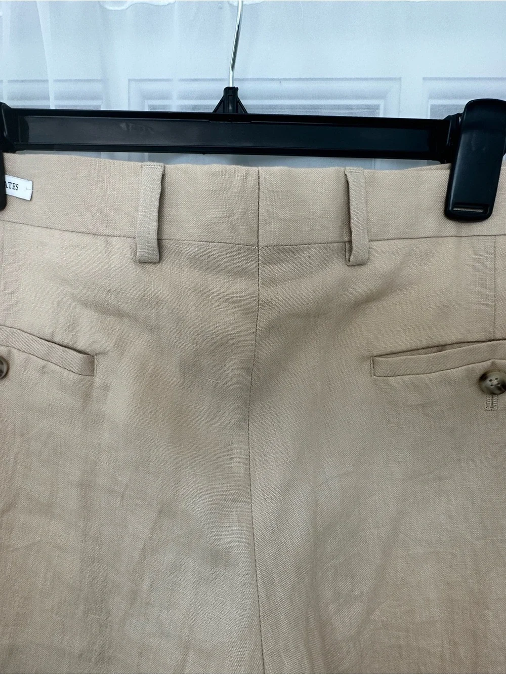 Pronto Uomo Platinum Linen Dress Pants Mens 38 Tan Beige Flat Front NWT